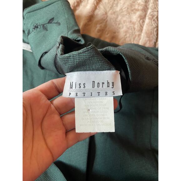 Vintage 80s green embroidered layered mini dress size large - Picture 6 of 6